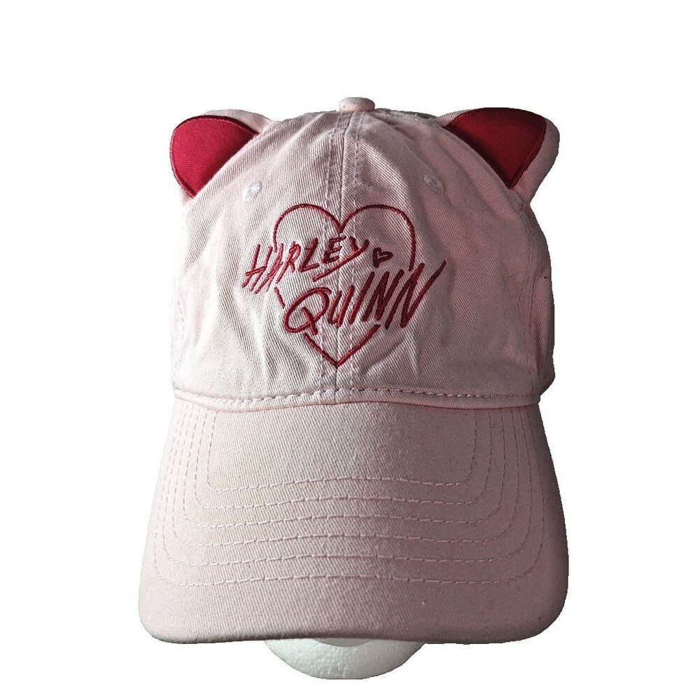 Harley Quinn Birds of Prey Pink Hat Cap w/ Cat Ears Adjustable DC